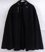 BLACK WOOL POLICE CAPE