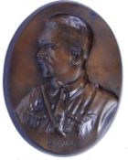BRONZE HITLER PLAQUE: