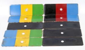 TEN ENAMELLED RAILWAY SIGNAL METAL PLATES
