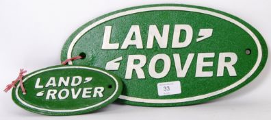 TWO LAND ROVER PLAQUES