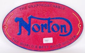 NORTON MOTORCYCLE PLAQUE