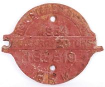 CAST IRON RAILWAY WAGON PLATE