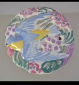 An early 20th century Poole Pottery earthenware pierced traditional brooch,