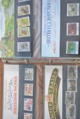 An album of Royal Mail Presentation packs - stamps to include many subjects such as Fishing, Sport,