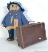 A Gabrielle Designs Paddington Bear, circa 1975, dressed in blue felt hat,