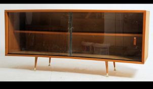 A retro 1970's built teak wood library bookcase sideboard / cabinet.