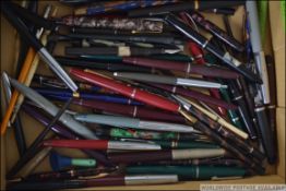 A collection of fountain pens from the 20th century to include many makes,
