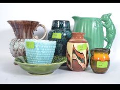 Mixed lot to include SylvaC Squirrel acorn jug / vase marked 1959,