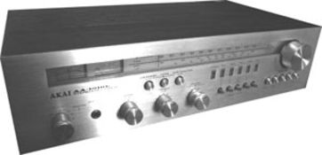 A retro 1980's Akai AA - AIL radio tuner in a silver / chrome finish.