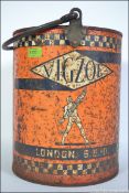 A stunning original advertising upcycled waist paper bin advertising tin for Vigzol high film