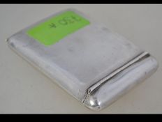 A silver hallmarked lozenge shaped hinged top metamorphic Cheroot case with Birmingham assay marks,