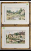 Christopher Wyndham Hughes (1881-1961) A pair of watercolour paintings of Upper Slaughter and Lower