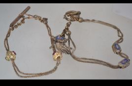 Two late 19th early 20th century ladies chatelaines / fob chains.