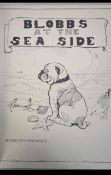 Blobbs at the Seaside vintage early 20th century book having colour plates with hard back boards