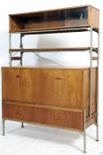 A 1970's retro teak and metal modular sideboard - cabinet by Remploy.