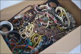 A collection of vintage 20th century costume jewellery to include cut glass pieces, jade,