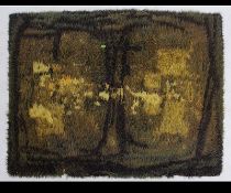 A 1970's retro deep pile rug in tie dye hippy colours,