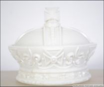 A 19th century Soweby Coranation ware white milk glass lidded pot / bon bon dish.