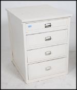 An early 20th century painted oak pedestal chest of drawers - bank of drawers of Industrial form
