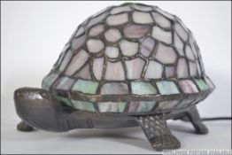 A 20th century Tiffany inspired desk lamp in the form of a Tortoise,