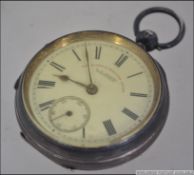 A silver hallmarked pocket watch by JG Graves ( The Express English Lever ) Birmingham hallmarks