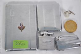 A collection of items to include vintage cigarette cases, one being a Festival of Britain,