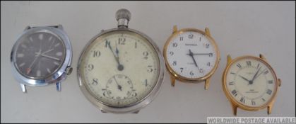 A collection of watches to include a crown wind pocket watch, 1970's Royale,