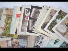 POSTCARDS; A collection of 50x Edwardian / George V postcards, topographical, commercial and others.