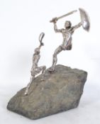 A 20th century Yaacov Heller Israel Sterling over Wax Jewish Judaica David Goliath Sculpture