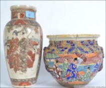 A late 19th century Japanese Satsuma vase,