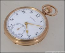 A gentleman's 9ct gold Vertex keyless lever open faced pocket watch,