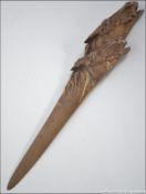 A stunning early 20th century bronze paper knife having a horse racing - equestrian interest in the