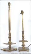 A 20th century neo-classical brass table lamp handmade by HM Butler Cardiff No 1 together with