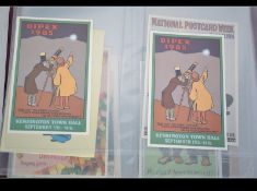 ADVERTISING Postcards featuring postcard fairs BIPEX etc, clubs, P/card magazines (PPM).