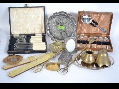 Mixed lot to include copper hand made ashtray from 1st WW engraved Ypres to rim GOT MIT UNS to