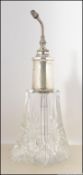 A silver and cut glass ladies perfume atomiser bottle hallmarked for & Wolfsky & Co, London.