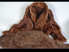 Two 20th century mid century vintage 1950's fur coat,