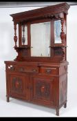 A late 19th century mahogany Art Nouveau mirror back sideboard.