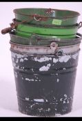 A collection of vintage buckets. Some galvanised , enameled, painted etc please see images.