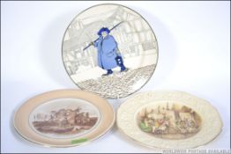 Two mid 20th century Royal Doulton character plates depicting Dickens's type chaps along with a