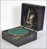 A Decca Junior Portable Gramophone In Black Case.