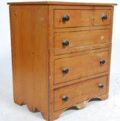 A Victorian pine and ebony stencil lined commode chest.