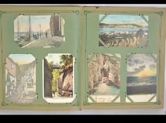 Postcard Album; An Edwardian postcard album, filled with Edwardian postcards - all topographical,