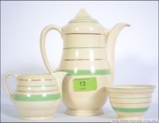 An Art Deco 1930's Clarice Cliff for Newport Pottery coffee service of simple design service