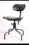 A Mid 20th Century Swivel machinists Industrial Desk Chair by the Tansad Chair Company,
