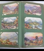 Postcard album; an interesting personal collection of postcards,
