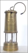 A Hockley Lamp & Lighting Company brass miners lamp having unnumbered colliery no and serial no.