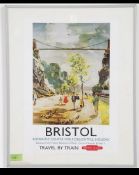 A reproduction framed British Rail Wester Region travel poster of Bristol.