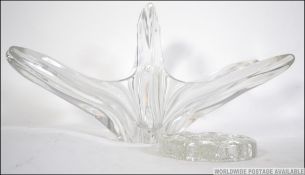 A mid century heavy wide necked glass vase of globular form, marked ' Vannes Art France ',