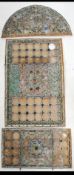 A group of three early 20th century matching lead glass window panels of differing sizes to include